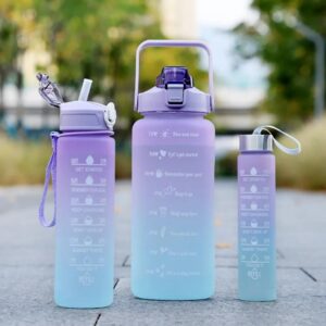 Kit 3 Garrafas Squeeze Motivacionais 2 Litros | 900ml | 300ml