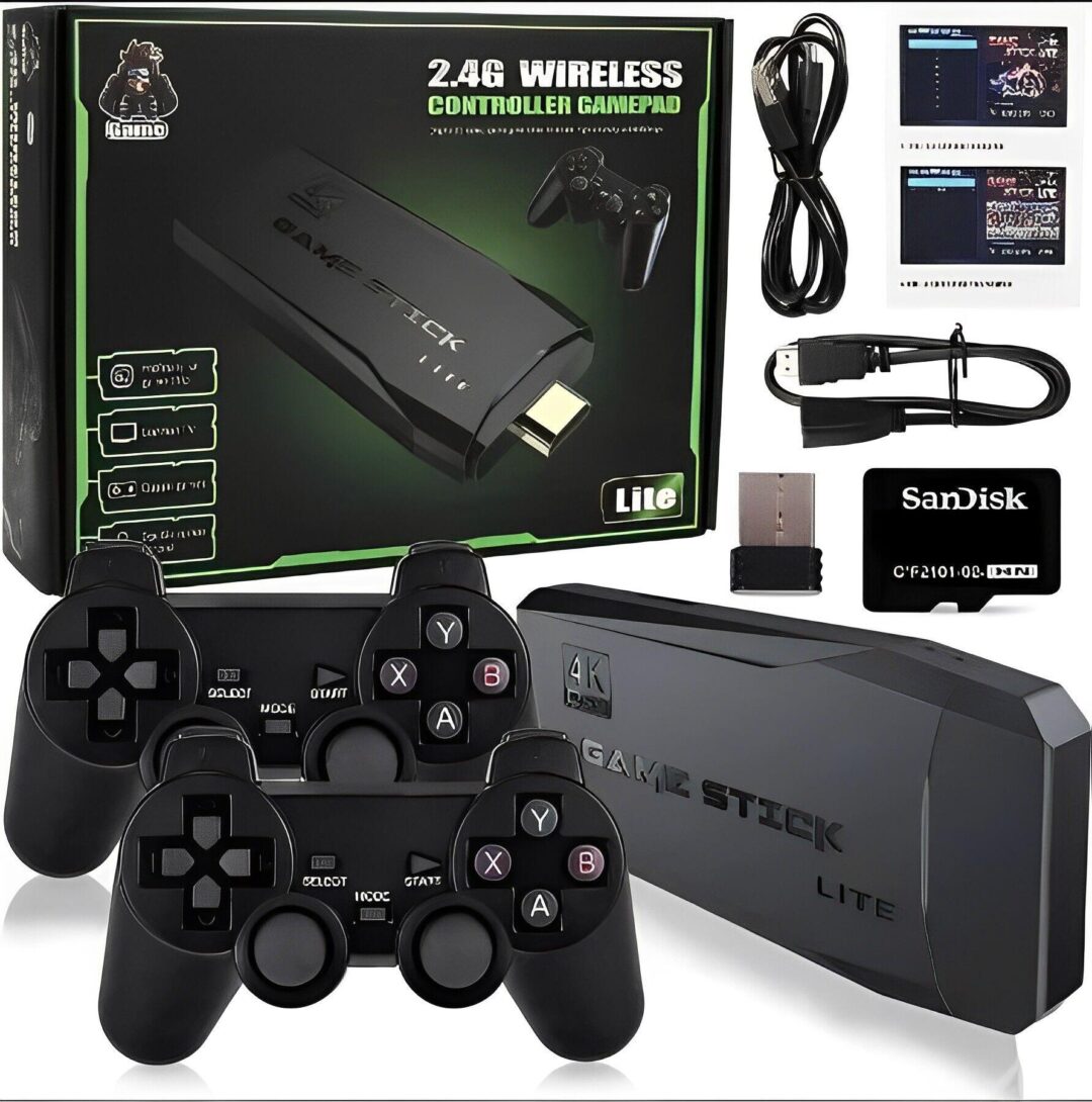Original - Game Stick 4k Lite Retro 2 Controles Sem Fio Mais de 20.000 Jogos