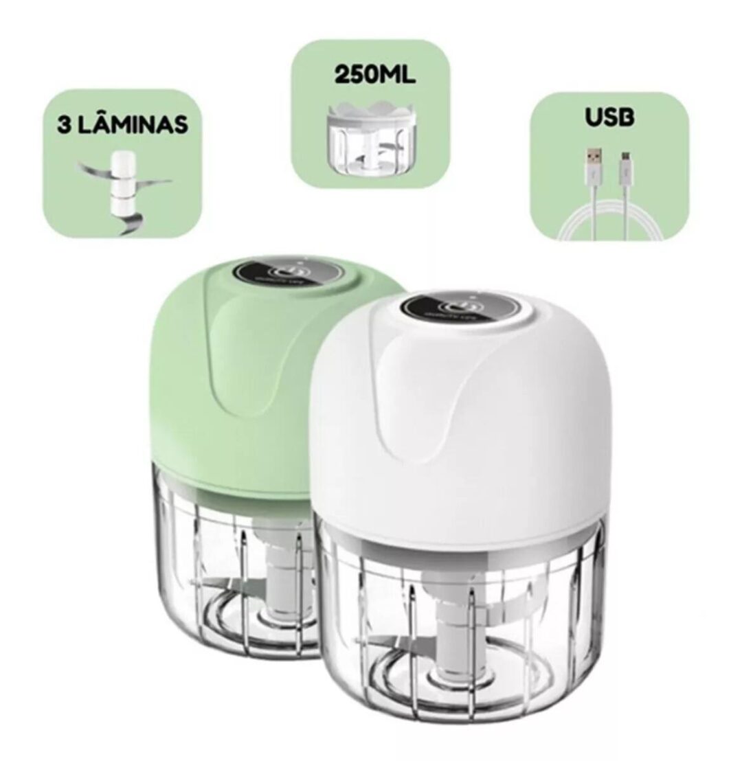 Mini Processador De Alimentos 250ml 3 Lâminas Elétrico Original - Image 3