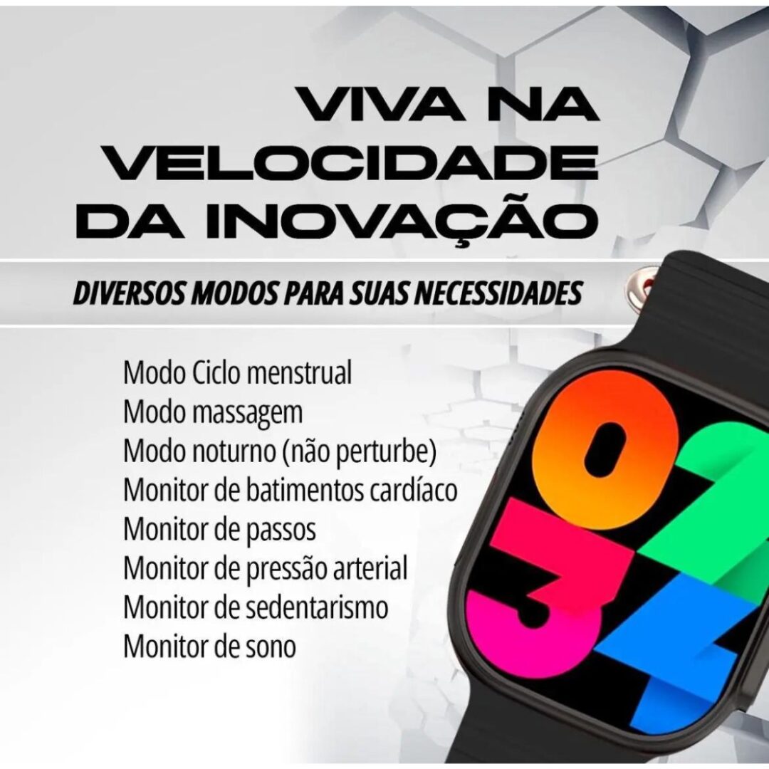 Relógio Smartwatch HW9 Ultra 2 Bluetooth com Tela Grande, Notificações e Pulseira Esportiva - Image 6