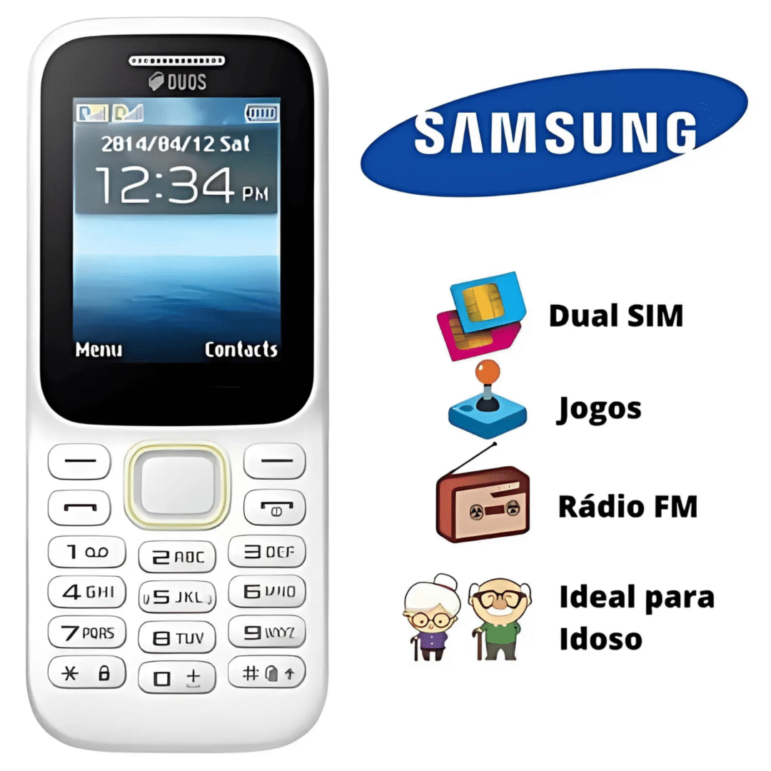 Celular Samsung SM-B315E Dual Chip Desbloqueado - Ideal para Idosos com Teclas Grandes e Lanterna (Azul ou Branco) - Image 5